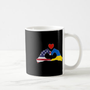 Caneca De Café América Apoia a Ucrânia Amor Coração Amizade
