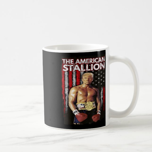 Caneca De Café America Boxer Trump Rocky Trump Meme Trump 2024 , (Direita)