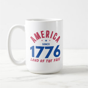 CANECA DE CAFÉ AMÉRICA DESDE 1776 TERRA DA LIBERDADE 