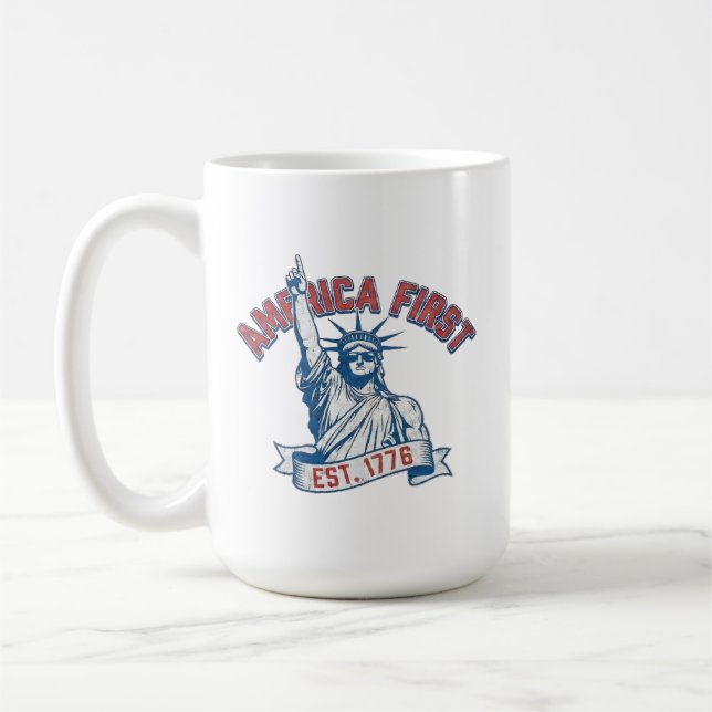 Caneca De Café AMERICA FIRST - Est. 1776 (Esquerda)