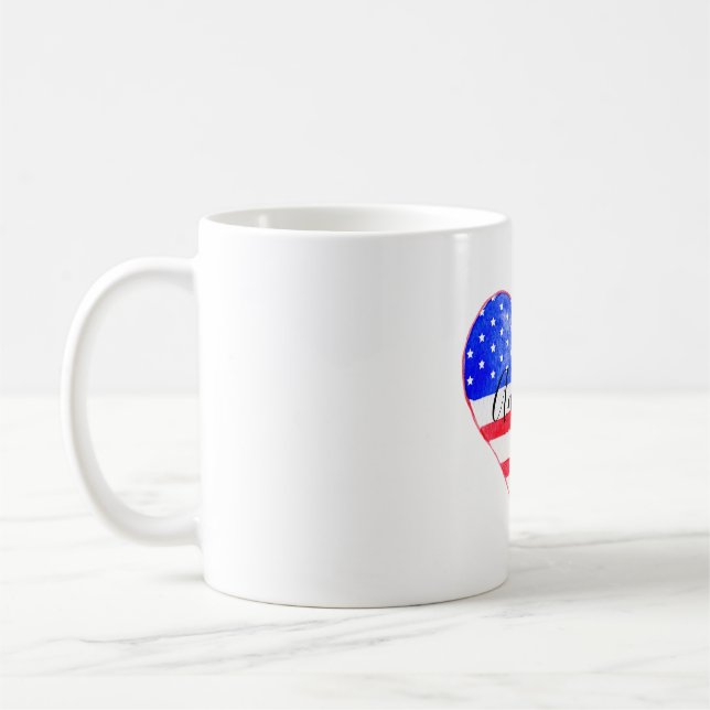 Caneca De Café América Flag Heart (Esquerda)