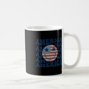 Caneca De Café América Groovy Retro Usa Sorriso Face Patriótico 4