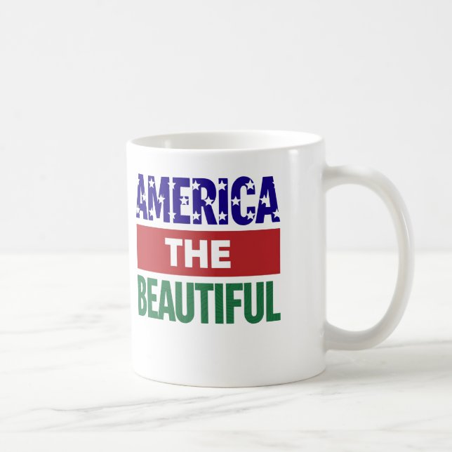 Caneca De Café America The Beautiful Topographical Map (Direita)