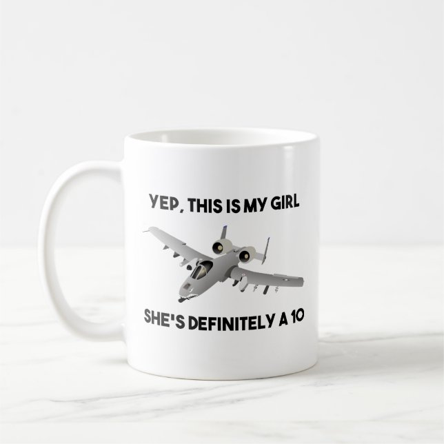 Caneca De Café American A-10 Warthog Jet Aircraft Meme (Esquerda)