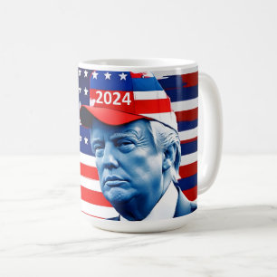 Caneca De Café American Donald Trump 2024 Flag
