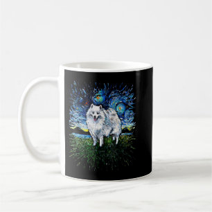 Caneca De Café American Eskimo Japonês Spitz Starry Night Dog Ar