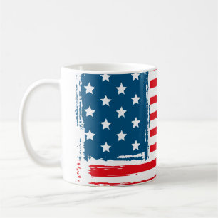 Caneca De Café American Flag Grunge Vintage Tshirt