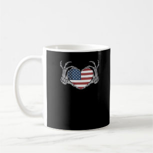 Caneca De Café American Flag Heart Feed