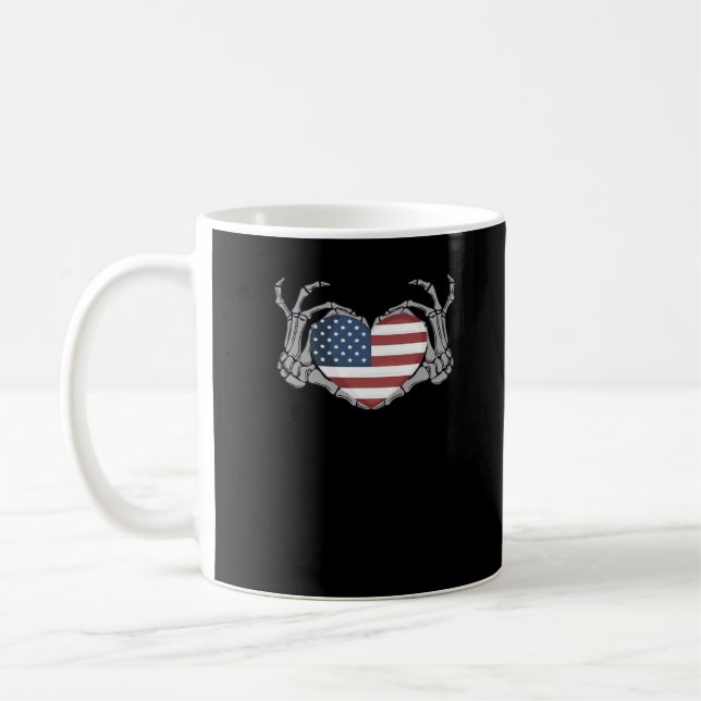 Caneca De Café American Flag Heart Feed (Esquerda)