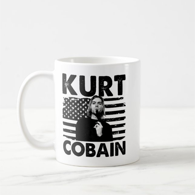 Caneca De Café American Flag Kurt USA Cobain Music Gift (Esquerda)