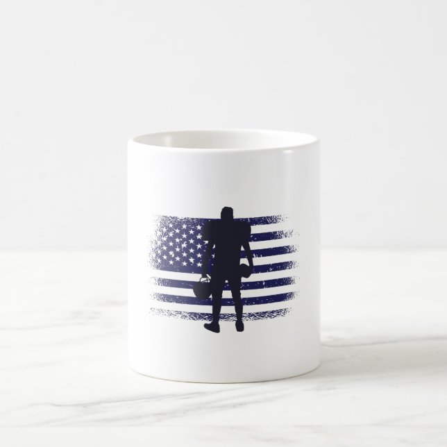 Caneca De Café American Football Fan Jersey Shirt USA Flag (Centro)