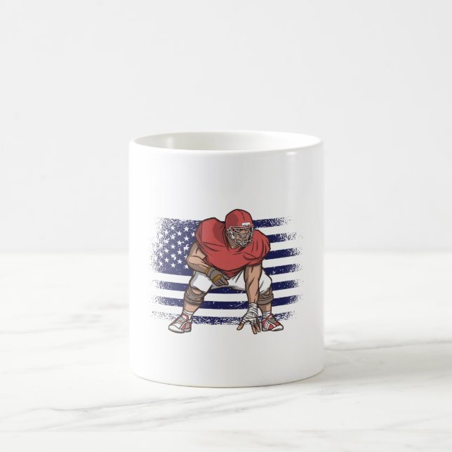 Caneca De Café American Football Fan Jersey Shirt USA Flag (Centro)