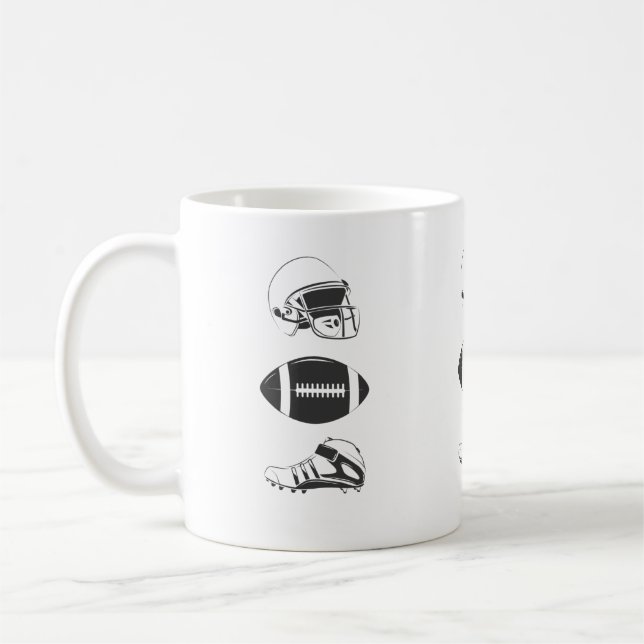 Caneca De Café American Football Gear Silhouette | Helmet Ball  (Esquerda)