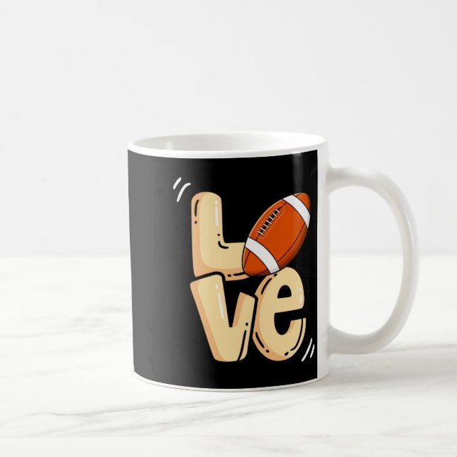Caneca De Café American Football Love Valentines Rugby Srts Pl _1 (Direita)