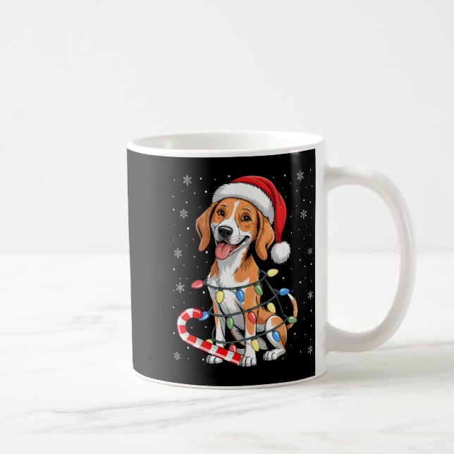 Caneca De Café American Foxhound Dog Ugly Christmas Candy Cane Tr (Direita)