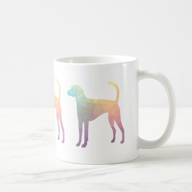 Caneca De Café American Foxhound Geo Pattern Silhoule Pastel (Direita)