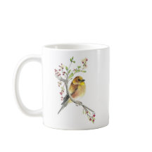 American Goldfinch Bird Watercolor Art Coffee Mug