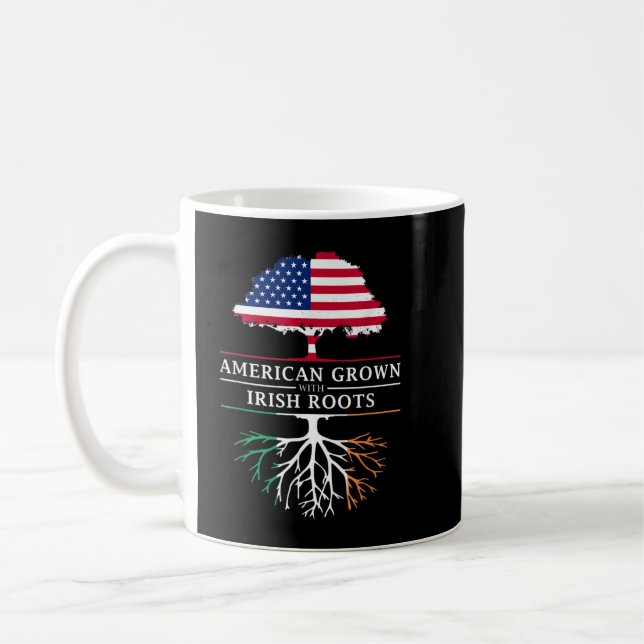 Caneca De Café American Grown with Irish Roots - Irlanda (Esquerda)