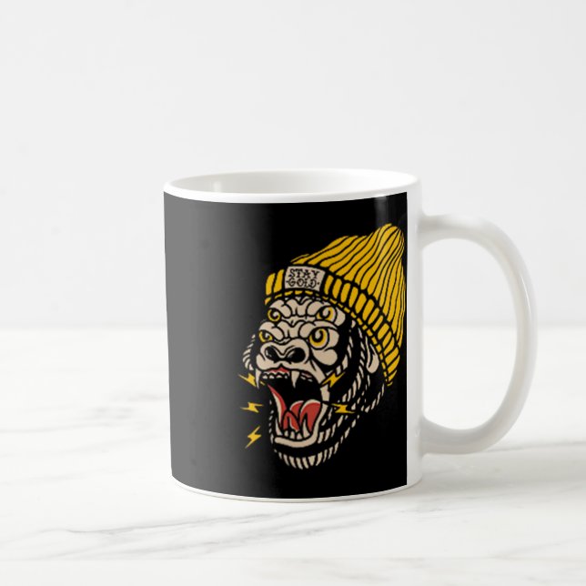 Caneca De Café American Traditional Tattoo Gorilla Alternativo Ol (Direita)