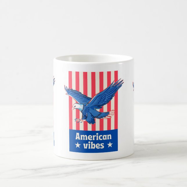 Caneca De Café American Vibes Mug - Desig Patriótico e Clássico d (Centro)