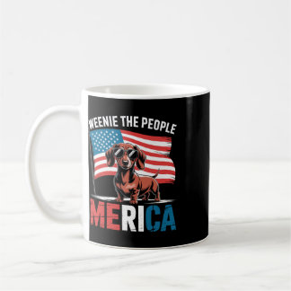 Caneca De Café Americano Amante de Dachshund no 4 de Julho Merica