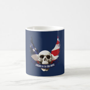 Caneca De Café Americano ao crânio ósseo