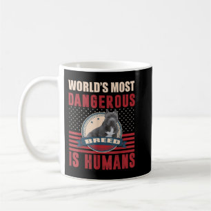 Caneca De Café Americano Bully Pitbull Humanos Raça Perigosa T-Sh