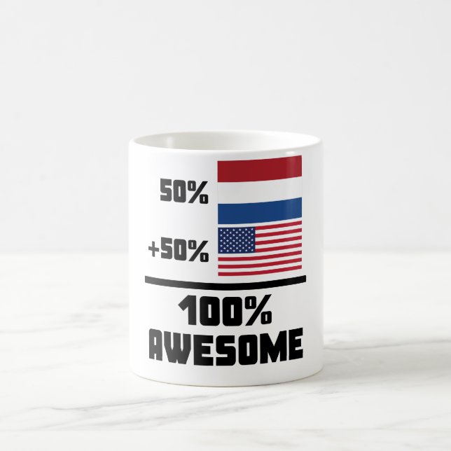 Caneca De Café Americano do Dutch 50% de 50% 100% impressionante (Centro)