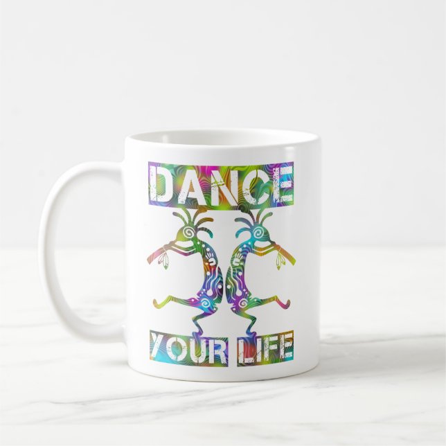 Caneca De Café Americanos nativos Kokopelli - Dance sua vida 2 (Esquerda)