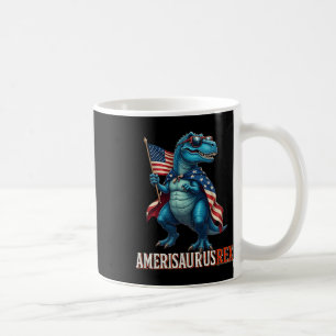 Caneca De Café Amerisauro T Rex Dinossauro 4 De Julho Americano F