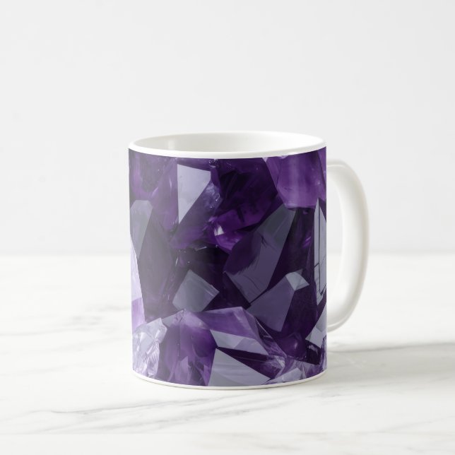 Caneca De Café Amethyst Healing Crystal Cluster (Frente Esquerda)