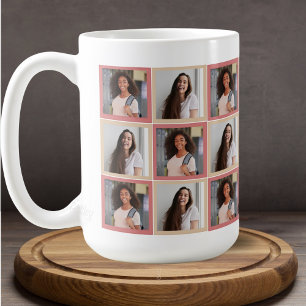 Caneca De Café Amigas Melhores Remendo Dois Quadrados De Fotos