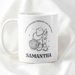 Caneca De Café Amigas modernas desenhadas à mão em preto e branco