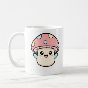 Caneca De Café Amigo Cogumelo Kawaii