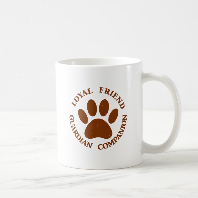 Caneca De Café Amigo Leal Da Pata De Cão (Direita)
