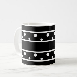 Caneca De Café Amigos Bolinhas brancas pretas