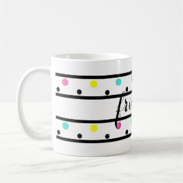 Caneca De Café Amigos Bolinhas Pretas