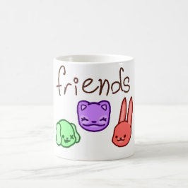 Caneca De Café Amigos - Cama de Animais Coloridos