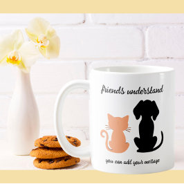 Caneca De Café Amigos Compreendem Bestias De Gato De Cão