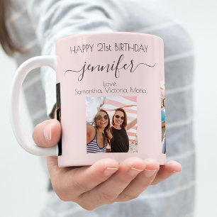 Caneca De Café Amigos de aniversário esfregam nomes de fotos