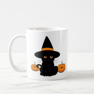 Caneca De Café Amigos de Cartoon Bonitos do Halloween, Gato Negra