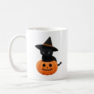Caneca De Café Amigos de Cartoon Bonitos do Halloween, Gato Negra