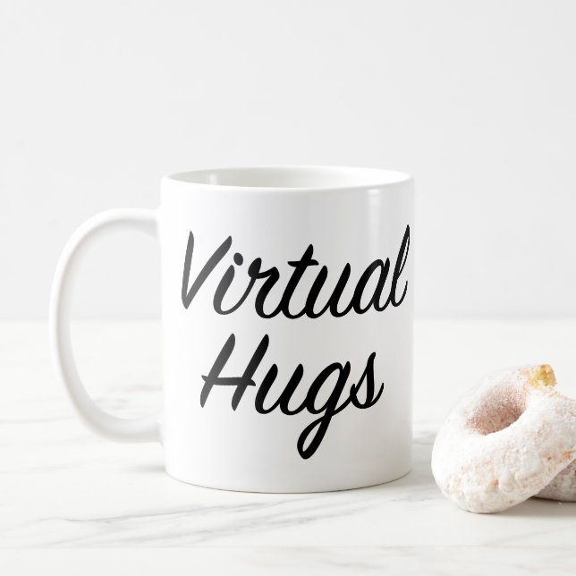 Caneca De Café Amigos de Hugs Virtuais Retroativos (Com Donut)