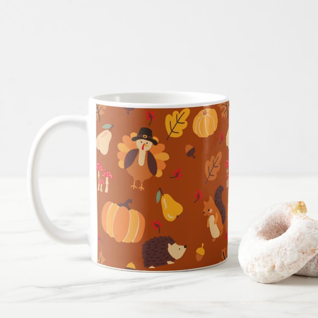 Caneca De Café Amigos de Outono (Com Donut)