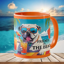 Caneca De Café Amigos divertidos Cães Praia de Verão