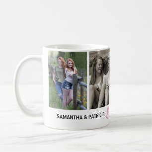 Caneca De Café Amigos do BFF para 4 Besidades de Colagem de Fotos