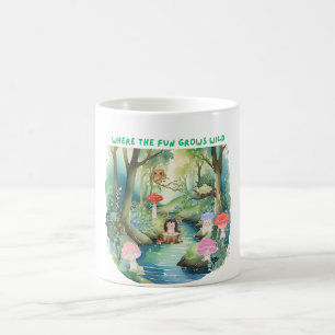 Caneca De Café Amigos do Cogumelo Bonito com Amigos da Floresta
