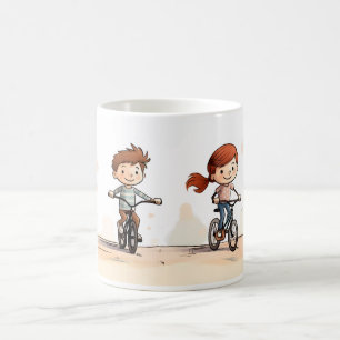 Caneca De Café Amigos E Bicicletas