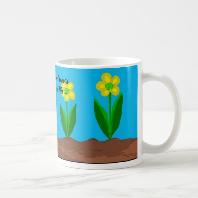 Caneca De Café Amigos E Flores Dizendo (Direita)