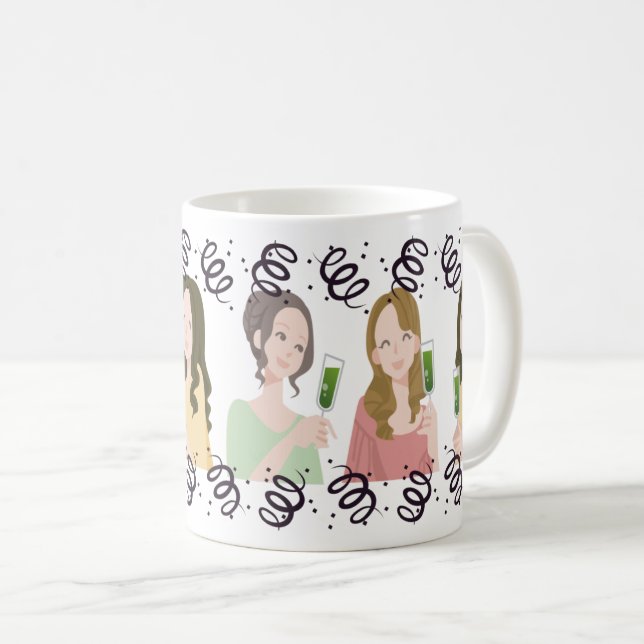 Caneca De Café Amigos e risos divertidos e bons tempos (Frente Esquerda)